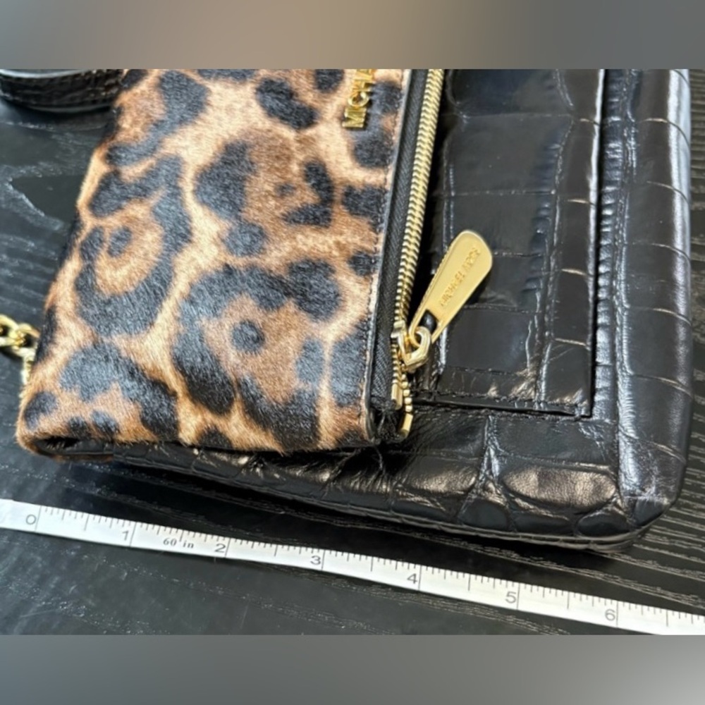 Michael Kors Calf Hair and Black Croc Print Crossbody bag clutch - Picture 12 of 12